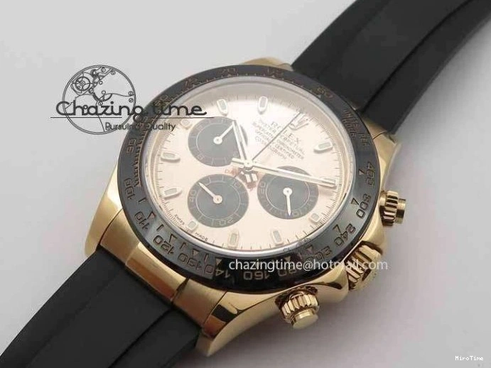 MiroTime 0316 RelaxedFit Daytona 116515 Noob 1:1 Best Edition Rose Gold Dial On Black Rubber Strap A7750(Free Extra Strap) 3740